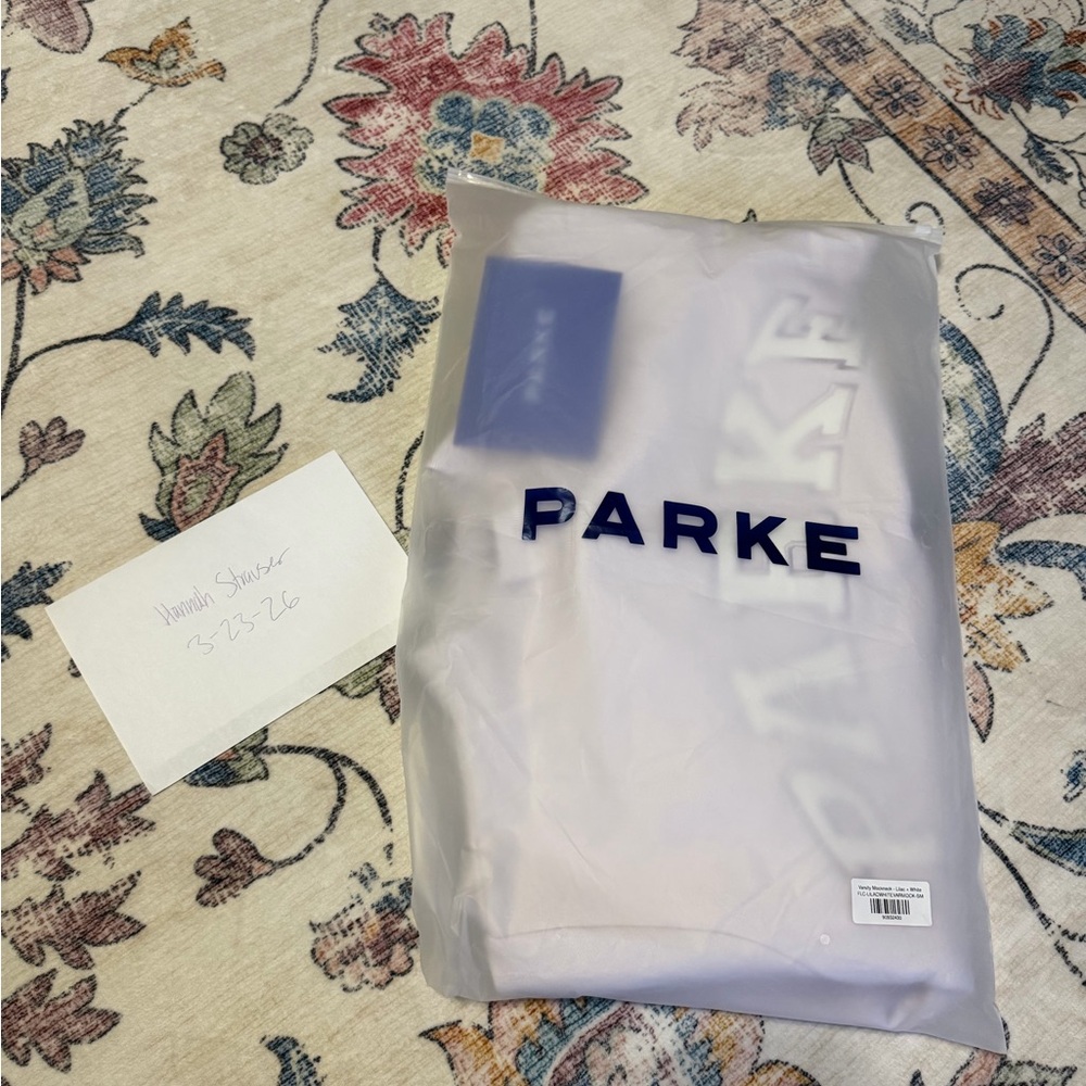 Parke Varsity Fleece Lined Mock Neck Sweatshirt in Lilac - S/M - Picture 4 of 4